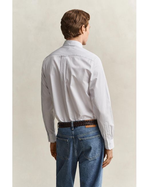 Gant Blue Striped Twill Dress Shirt for men