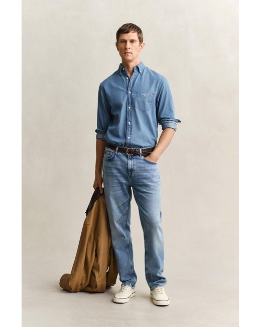 Gant Blue Regular Fit Jeans Semi Worn In for men