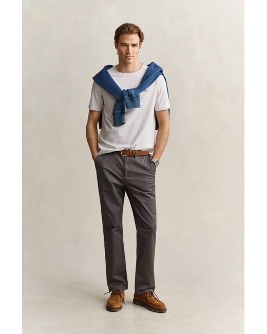 Gant Gray Regular Fit Shield T-Shirt for men