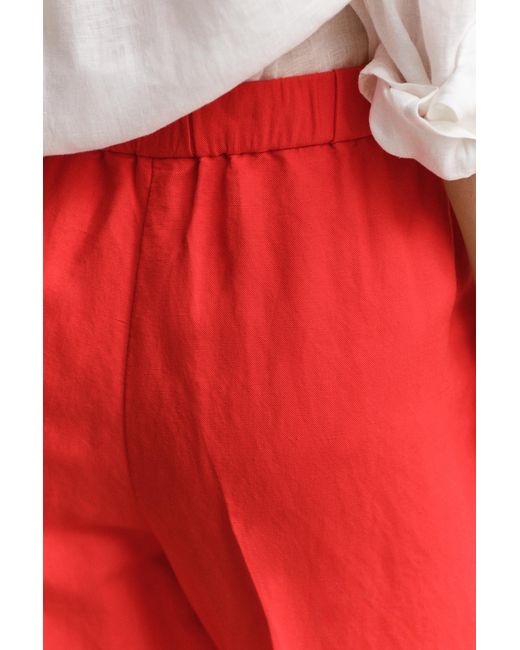 Gant Red Linen Blend Pants