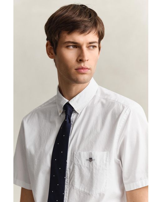 Gant Natural Classic Poplin Short Sleeve Shirt for men