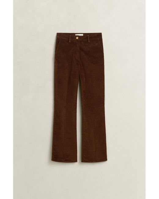Gant Natural Flared Velvet Pants Mahogany