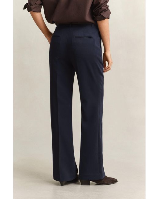 Gant Blue Slim Fit Flared Slacks