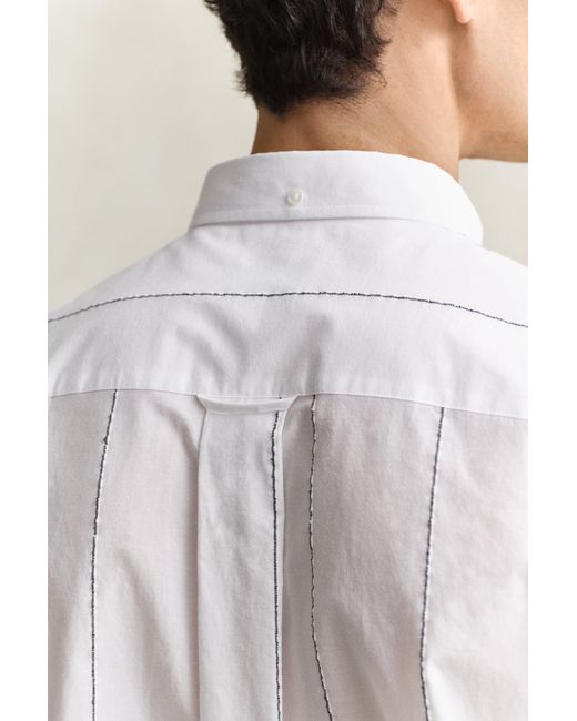 Gant White Chenille Textured Shirt for men