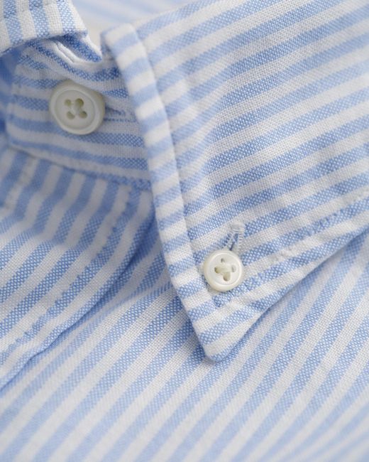 Gant White Classic Regular Striped Oxford Shirt for men