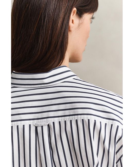 Gant Gray Relaxed Fit Classic Striped Poplin Shirt