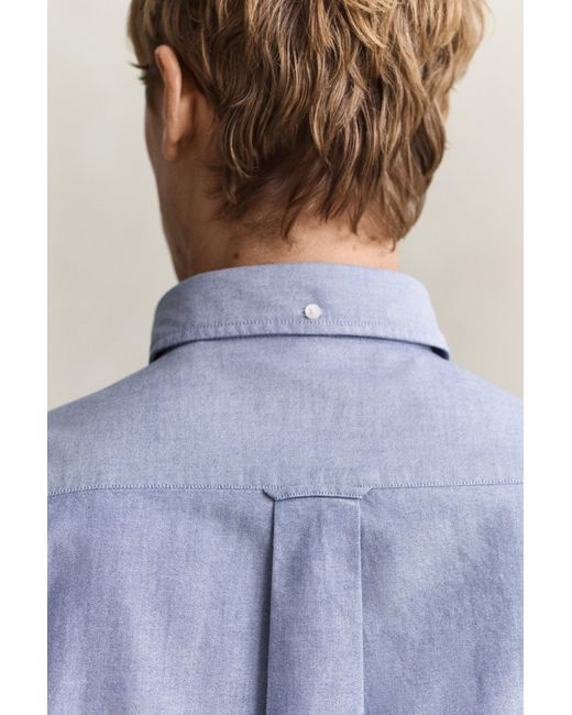 Gant Blue Classic Regular Oxford Shirt College for men