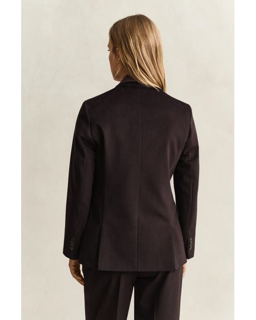 Gant Black Twill Velvet Club Blazer Deep