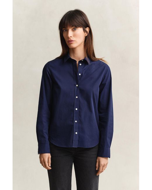 Gant Blue Regular Fit Classic Poplin Shirt Classic