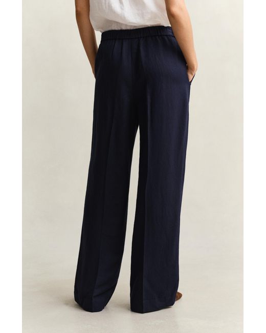 Gant Blue Linen Blend Pants Evening