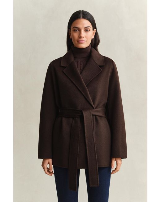 Gant Black Handstitched Belted Jacket Deep
