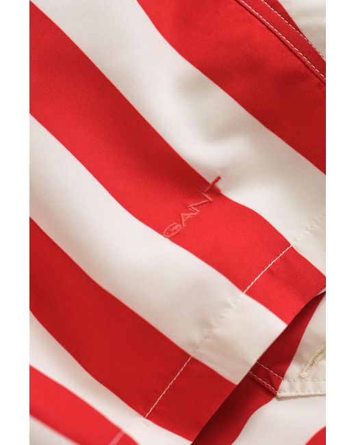 Gant White Block Striped Swim Shorts for men