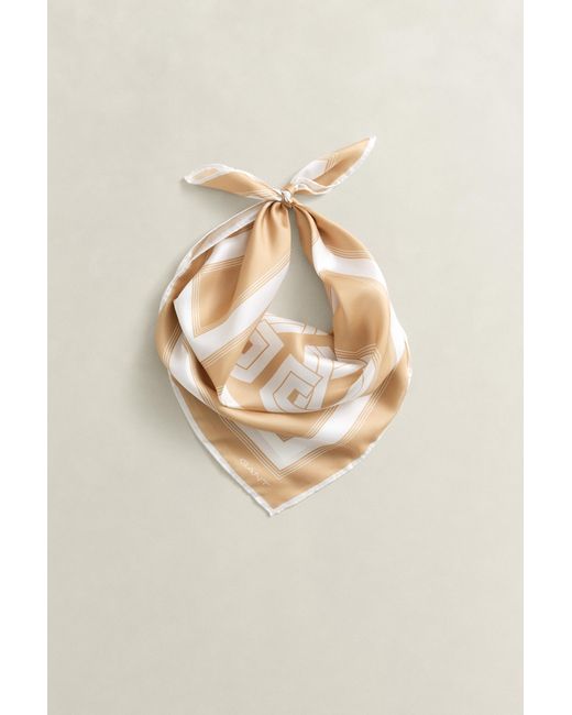 Gant Natural Monogram Silk Scarf