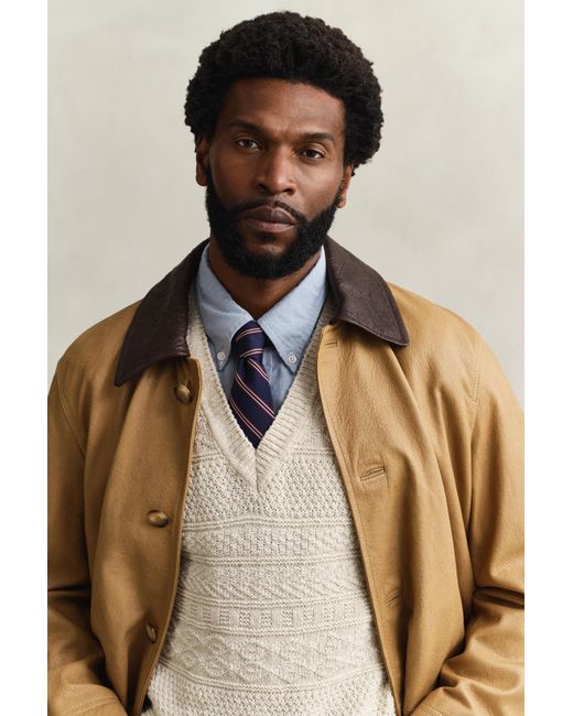 Gant Natural Leather Decker Jacket Warm for men