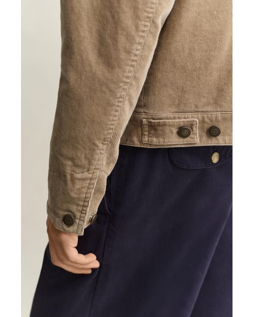 Gant Natural Corduroy Trucker Jacket Light Taupe for men