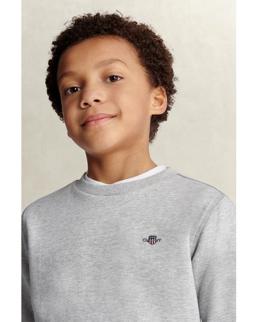 Gant Gray Teens Shield Sweatshirt Melange