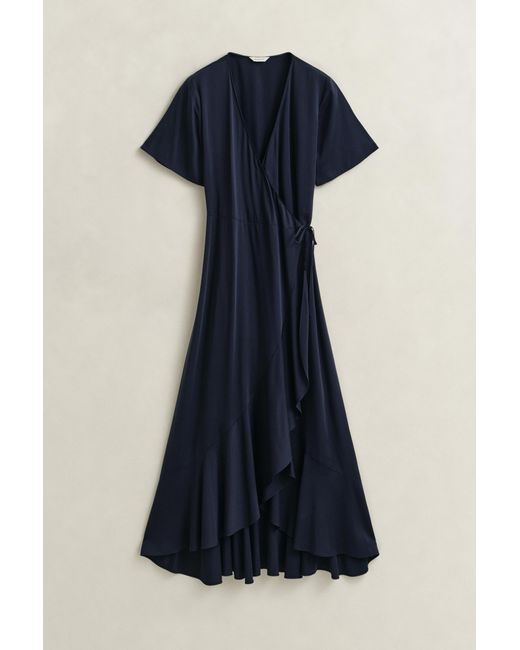 Gant Blue Frilly Wrap Dress Evening