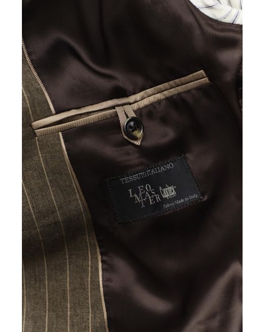 Gant Brown Pinstriped Suit Jacket Rich for men