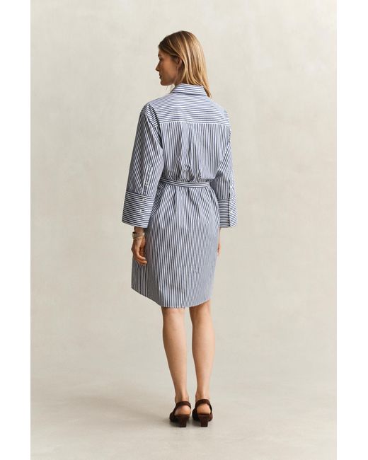 Gant Blue Striped Poplin Shirt Dress Rich
