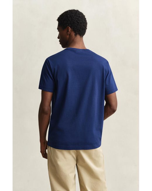 Gant Blue Regular Fit Shield T-Shirt Rich for men