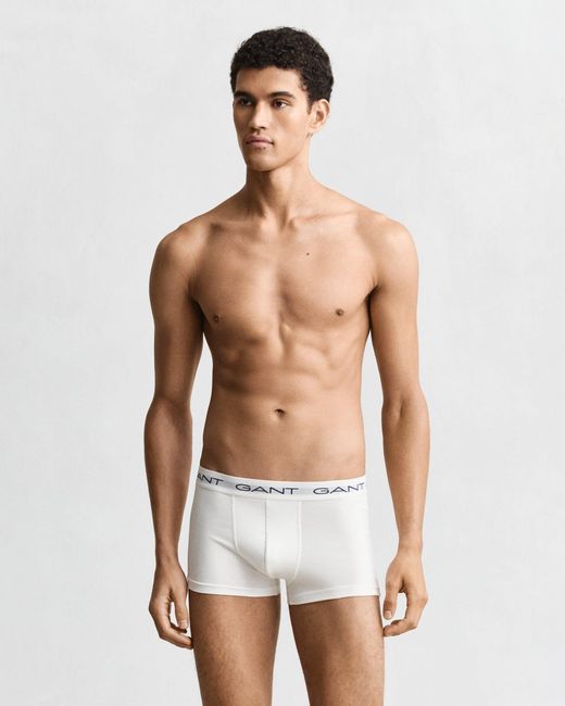 Gant White 3-Pack Trunks for men