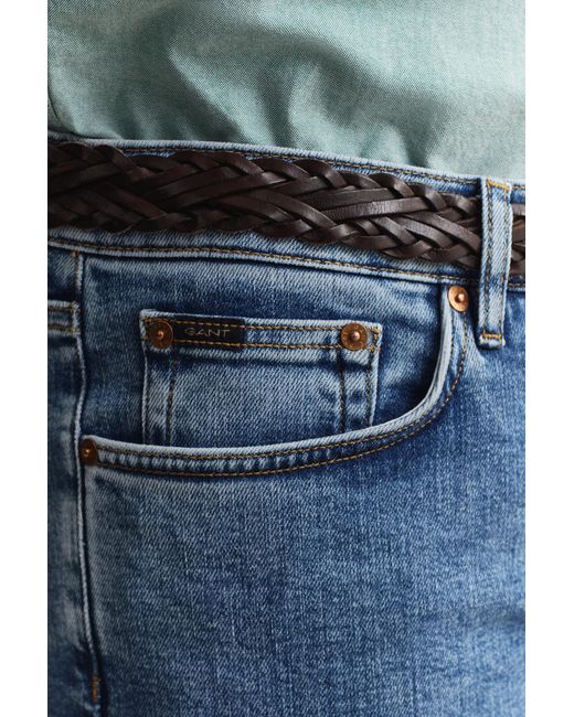 Gant Blue Slim Fit Clean Wash Jeans Mid Vintage for men