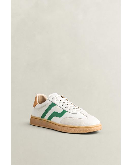 Gant Green Cuzmo Leather Sneakers Eggshell for men