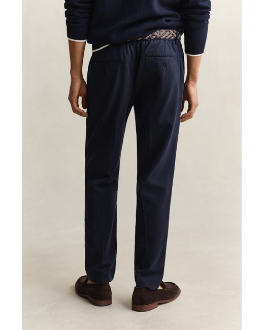 Gant Blue Lyocell Blend Pants Evening for men