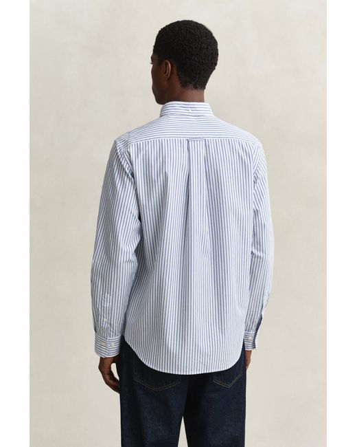 Gant Blue Striped Poplin Shirt for men