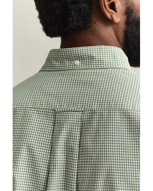 Gant Green Gingham Classic Poplin Shirt for men
