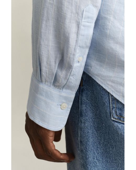 Gant Blue Striped Linen Shirt for men