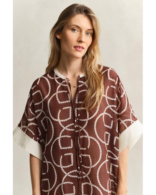 Gant Natural Monogram Cotton Silk Caftan