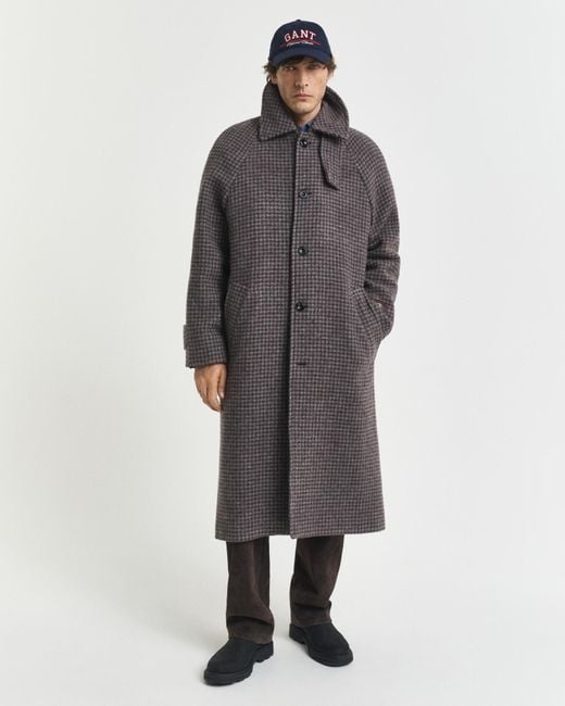 GANT Wool Balmacaan Coat in Natural for Men | Lyst UK