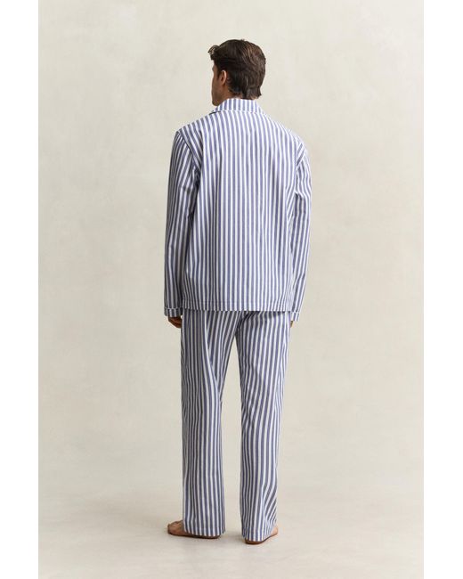 Gant Blue Poplin Pajama Set College for men