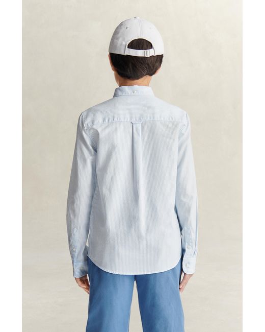 Gant Blue Teens Teen Boys Striped Oxford Shirt for men