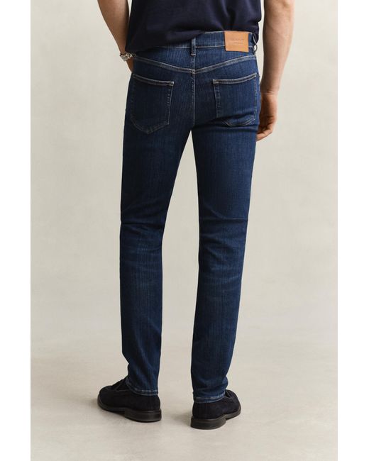 Gant Blue Extra Slim Active Recover Jeans Mid Worn In for men