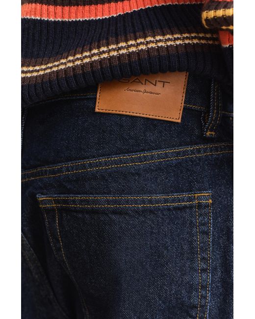 Gant Blue Straight Fit Jeans Dark for men