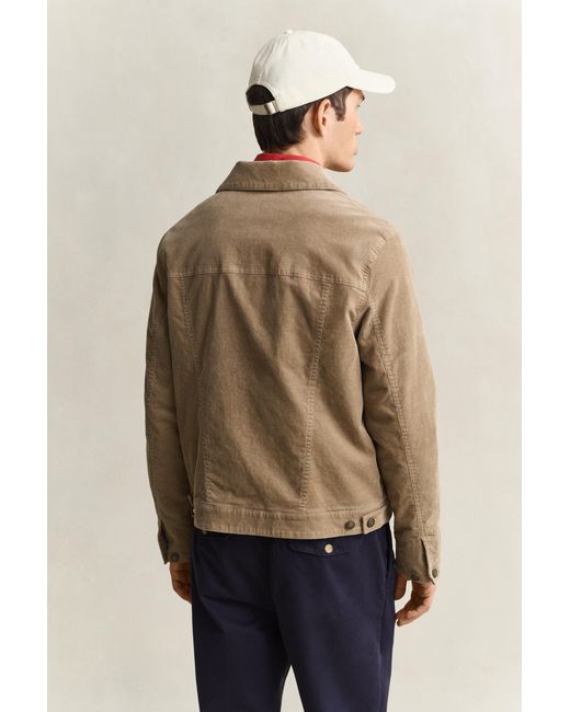 Gant Natural Corduroy Trucker Jacket Light Taupe for men