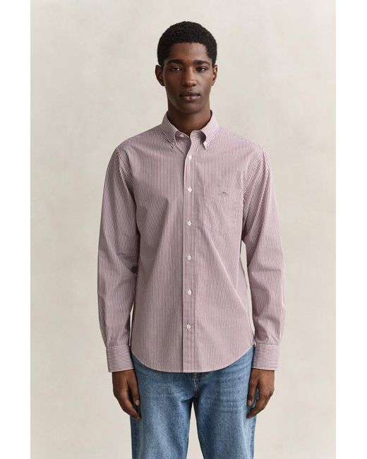 Gant Multicolor Classic Regular Striped Poplin Shirt for men