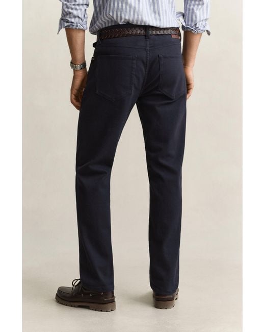 Gant Blue Regular Fit Twill Jeans Evening for men