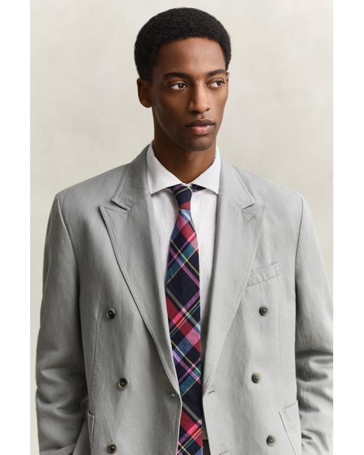 Gant Gray Lyocell Linen Suit Jacket for men