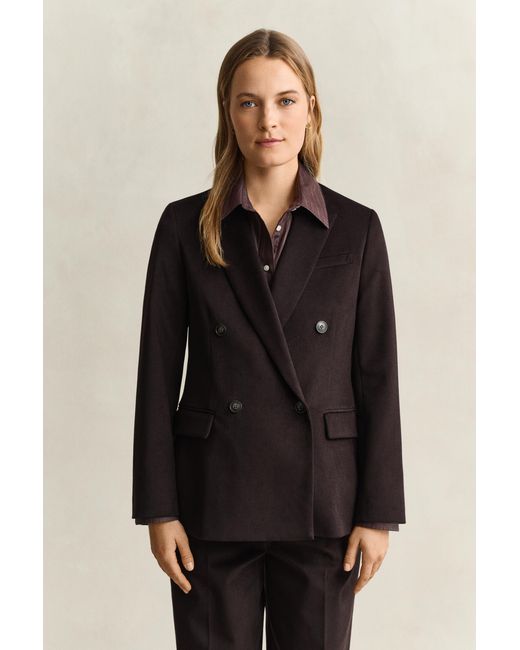 Gant Black Twill Velvet Club Blazer Deep