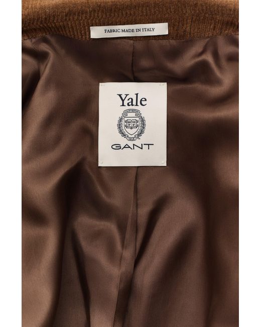 Gant Brown X Yale Wool Corduroy Blazer Mahogany for men