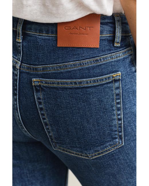 Gant Blue Denim Capri Pants Mid