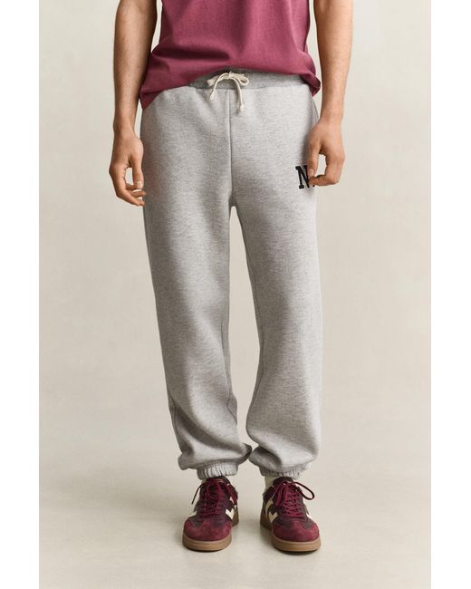 Gant Gray Graphic Sweatpants Melange for men