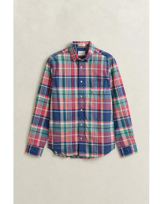 Gant Blue Madras Checked Shirt for men