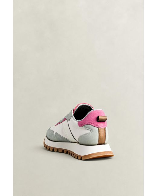 Gant Metallic Caffay Suede Nylon Sneakers Eggshell