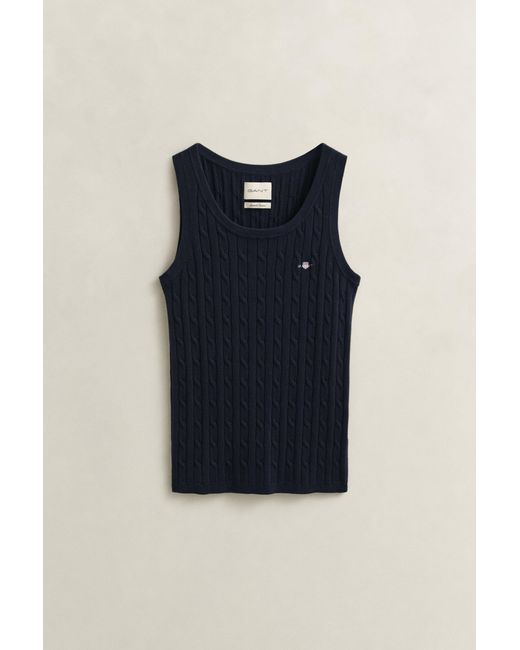 Gant Blue Cable Knit Tank Top Evening