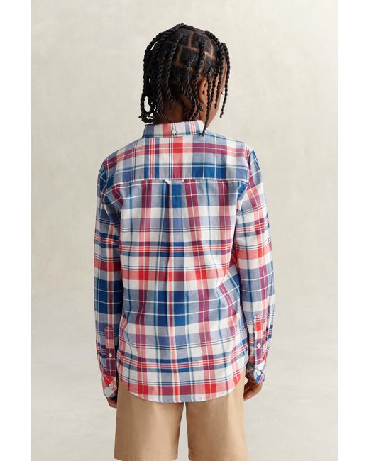 Gant Blue Teens Teen Boys Checked Shirt for men