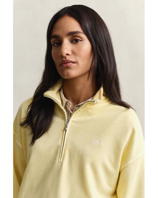 Gant Natural Washed Shield Half-Zip Sweatshirt